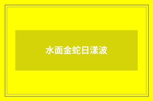 水面金蛇日漾波