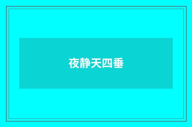 夜静天四垂