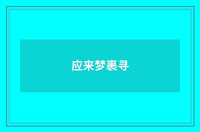 应来梦裹寻