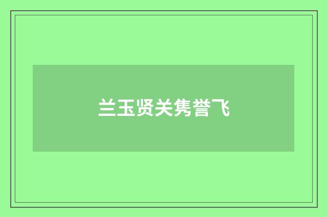 兰玉贤关隽誉飞