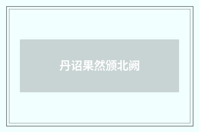 丹诏果然颁北阙