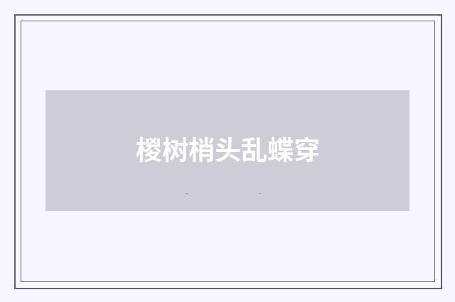 椶树梢头乱蝶穿