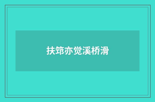 扶筇亦觉溪桥滑