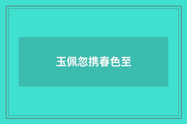 玉佩忽携春色至