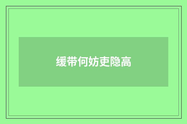 缓带何妨吏隐高