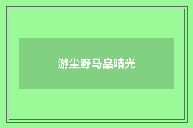 游尘野马皛晴光