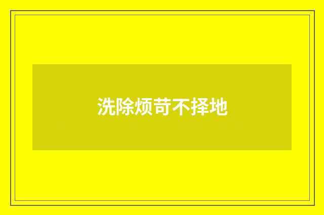 洗除烦苛不择地