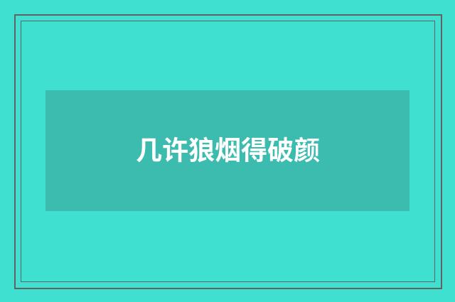 几许狼烟得破颜