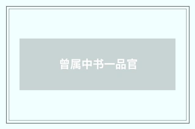 曾属中书一品官