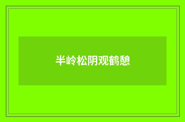 半岭松阴观鹤憩