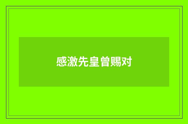 感激先皇曾赐对