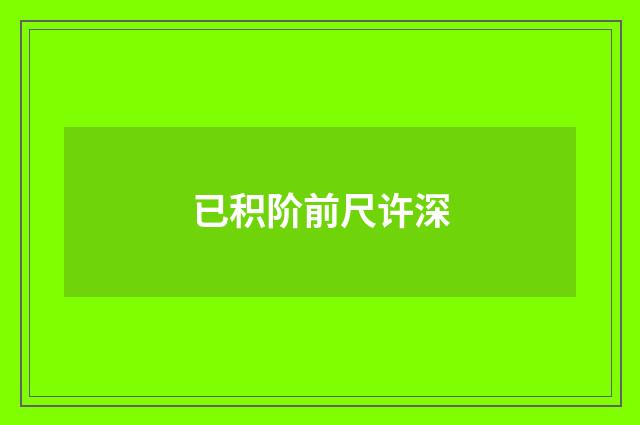 已积阶前尺许深