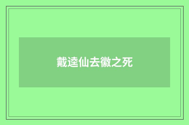 戴逵仙去徽之死