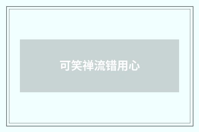 可笑禅流错用心