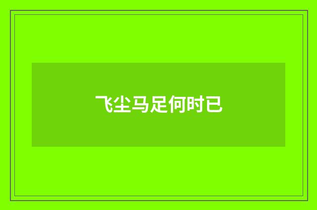 飞尘马足何时已