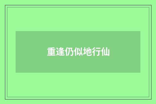 重逢仍似地行仙
