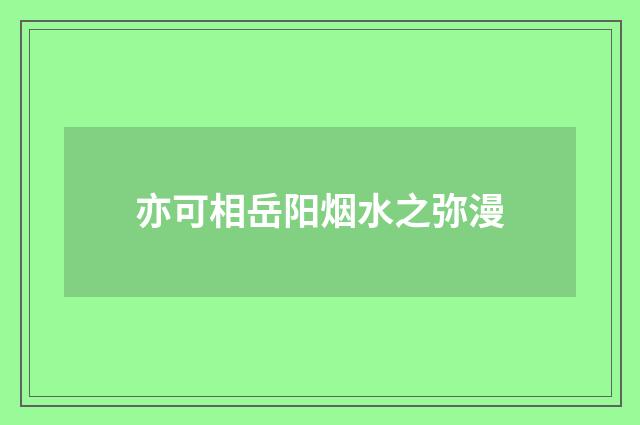 亦可相岳阳烟水之弥漫