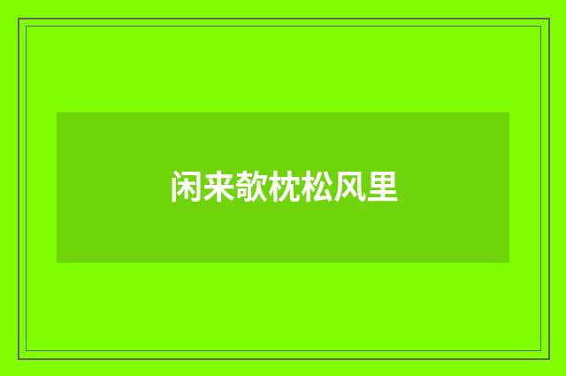 闲来欹枕松风里