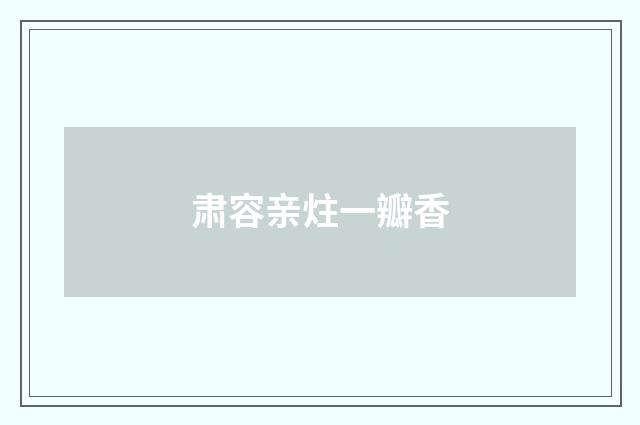 肃容亲炷一瓣香