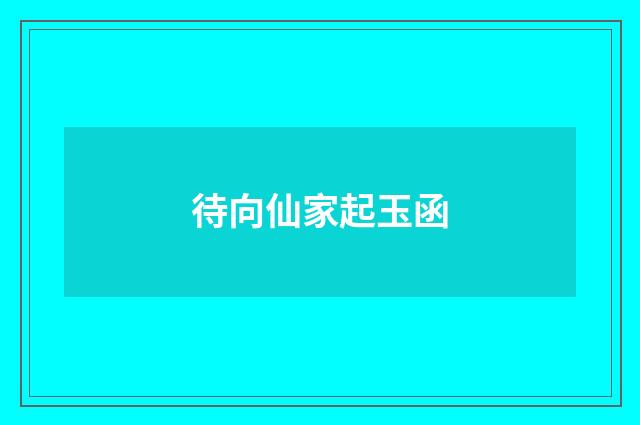 待向仙家起玉函
