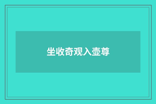 坐收奇观入壶尊