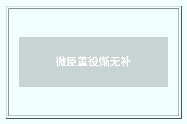 微臣董役惭无补