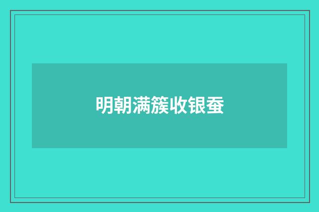 明朝满簇收银蚕