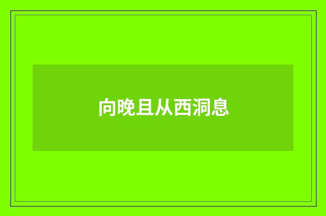 向晚且从西洞息
