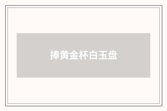 捧黄金杯白玉盘