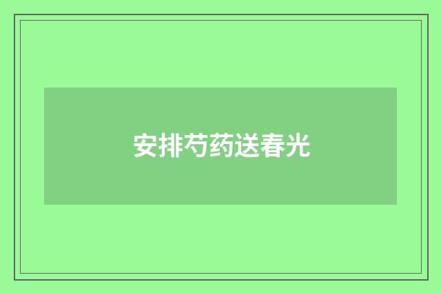 安排芍药送春光