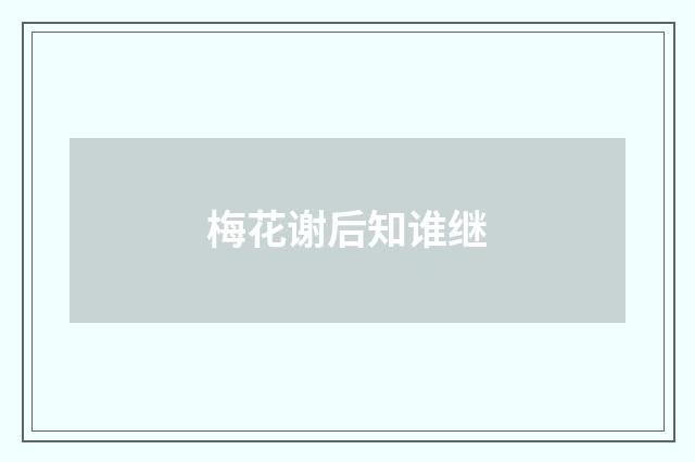 梅花谢后知谁继
