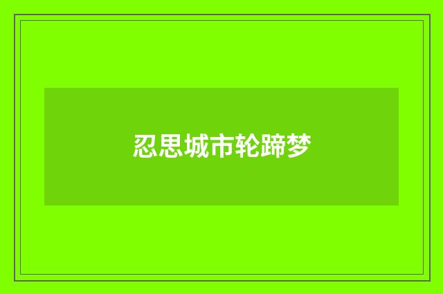 忍思城市轮蹄梦