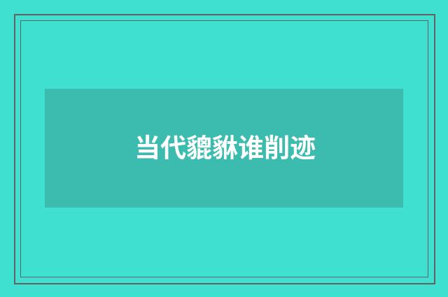 当代貔貅谁削迹
