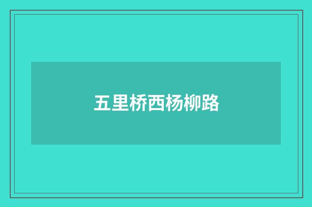 五里桥西杨柳路