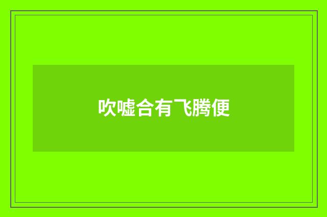 吹嘘合有飞腾便