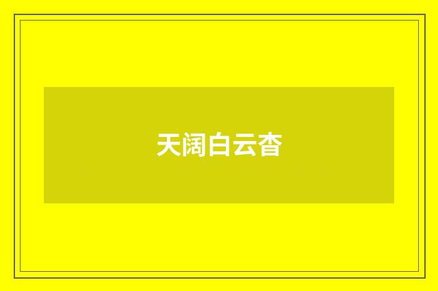 天阔白云杳
