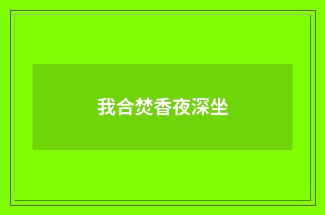 我合焚香夜深坐