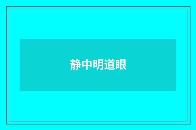 静中明道眼