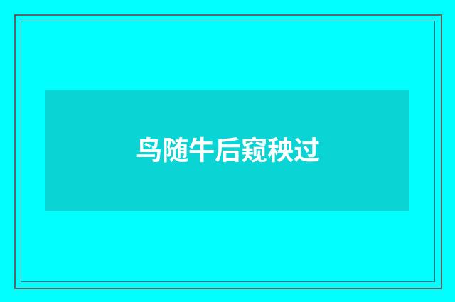 鸟随牛后窥秧过