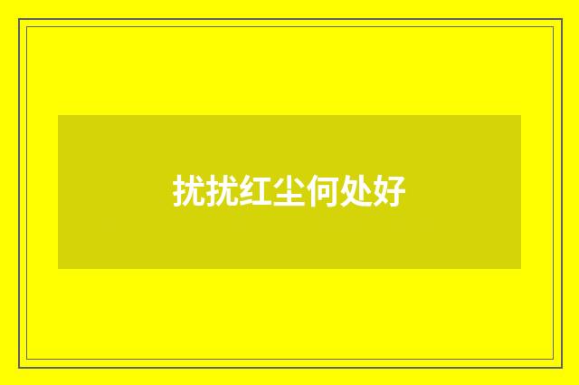 扰扰红尘何处好
