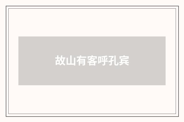 故山有客呼孔宾