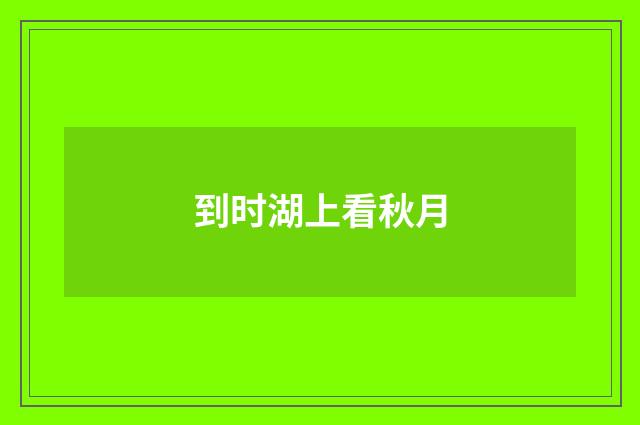 到时湖上看秋月