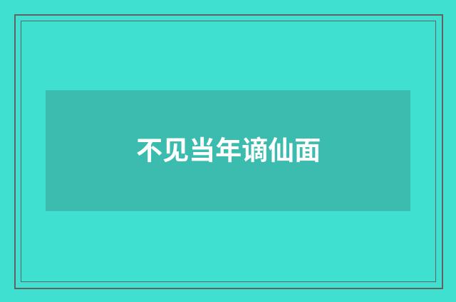 不见当年谪仙面