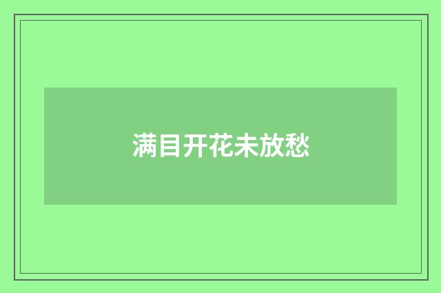 满目开花未放愁