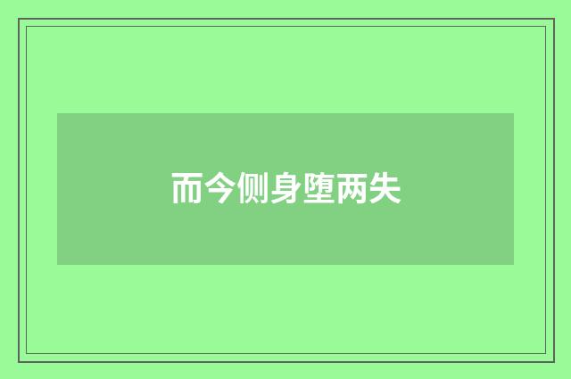 而今侧身堕两失