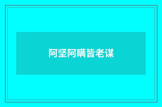 阿坚阿瞒皆老谋