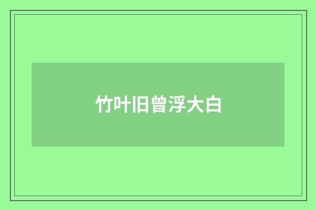 竹叶旧曾浮大白
