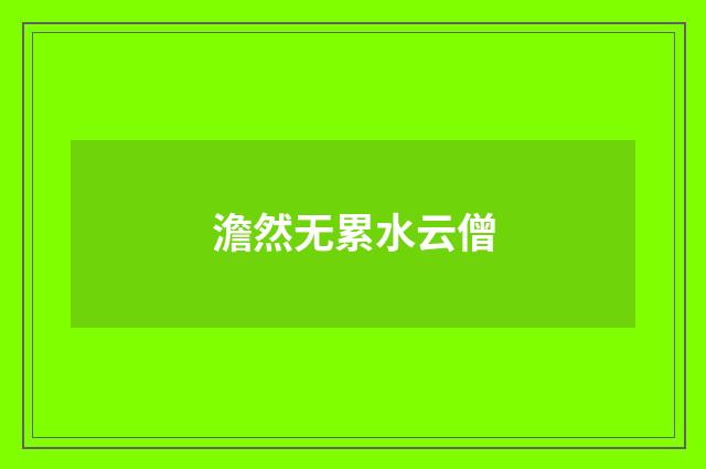 澹然无累水云僧