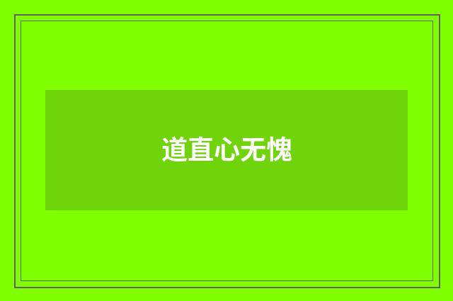 道直心无愧