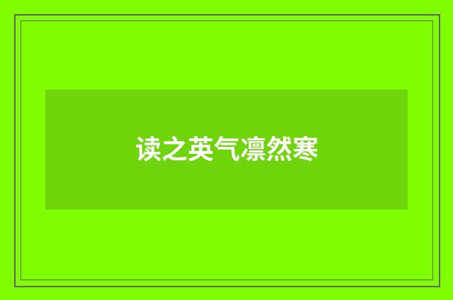 读之英气凛然寒